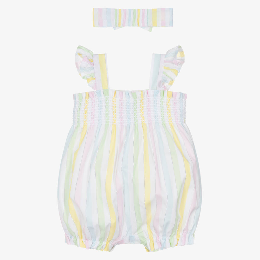 Little Me-Girls Pastel Stripe Shortie Ensemble | Childrensalon Outlet