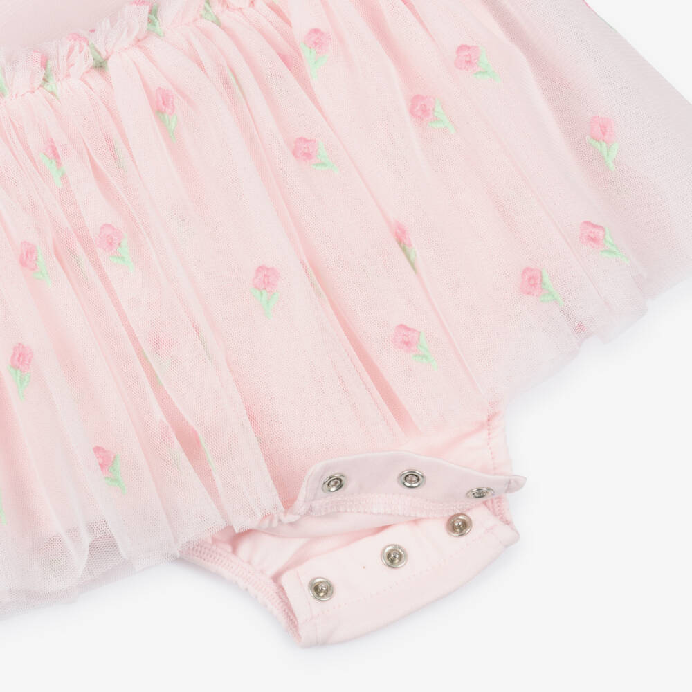 Little Me-Girls Pink Floral Tulle Dress Ensemble | Childrensalon Outlet