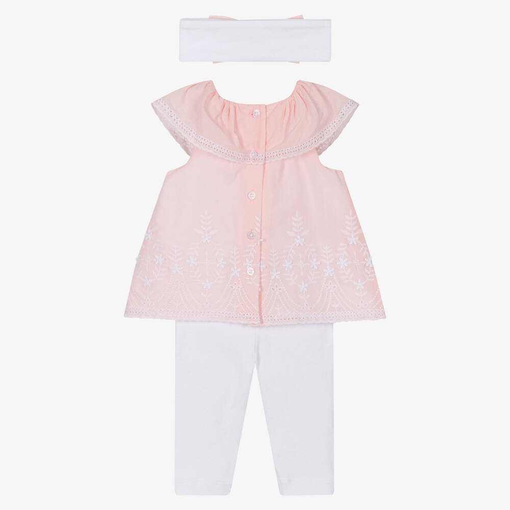 ليتل مي-طقم بناتي وردي وعاجي من الدانتيل | Childrensalon Outlet