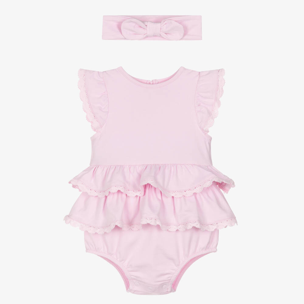 Little Me-Girls Rosy Lace Shortie Ensemble | Childrensalon Outlet