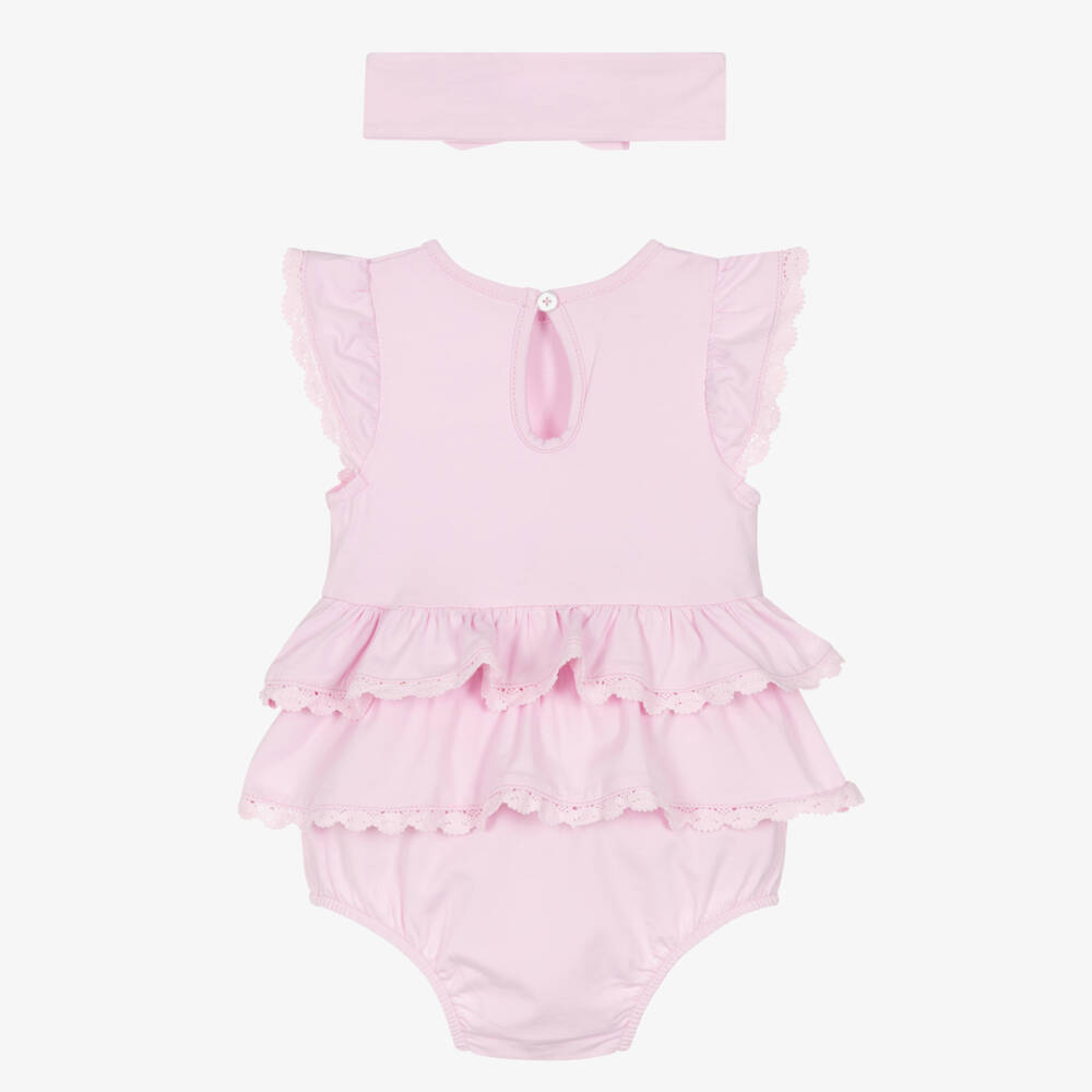 Little Me-Girls Rosy Lace Shortie Ensemble | Childrensalon Outlet