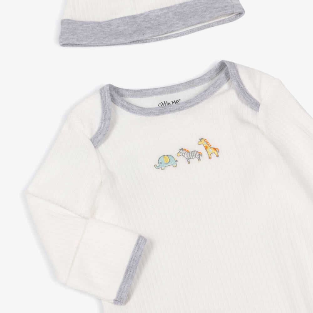 Little Me-Girls Safari-Inspired Cotton Gown Set | Childrensalon Outlet