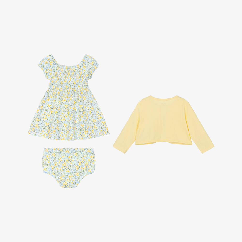 Little Me-Girls Sunny Floral Cotton Ensemble | Childrensalon Outlet