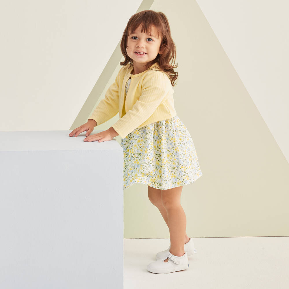 Little Me-Girls Sunny Floral Cotton Ensemble | Childrensalon Outlet