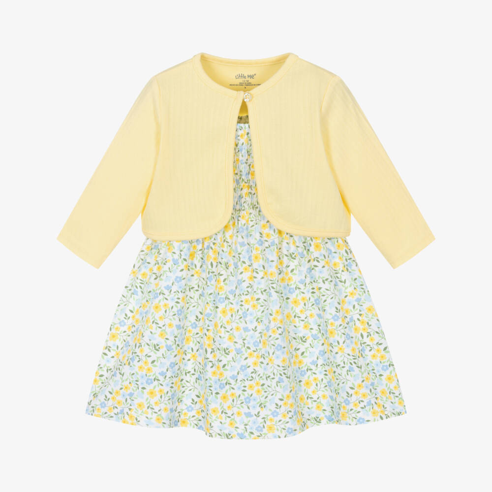 Little Me-Girls Sunny Floral Cotton Ensemble | Childrensalon Outlet