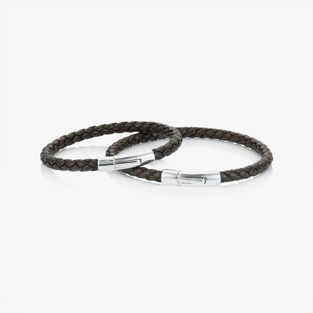 Little Star-Boys Brown Leather Bracelet Duo | Childrensalon Outlet