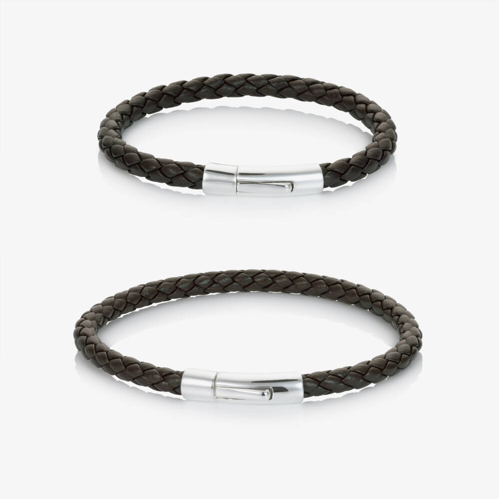 Little Star-Boys Brown Leather Bracelet Duo | Childrensalon Outlet