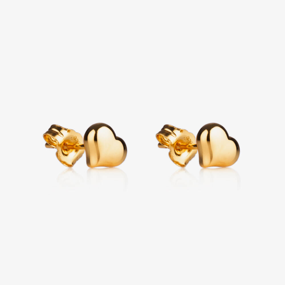 Little Star-Girls Heart of Gold Stud Earrings | Childrensalon Outlet
