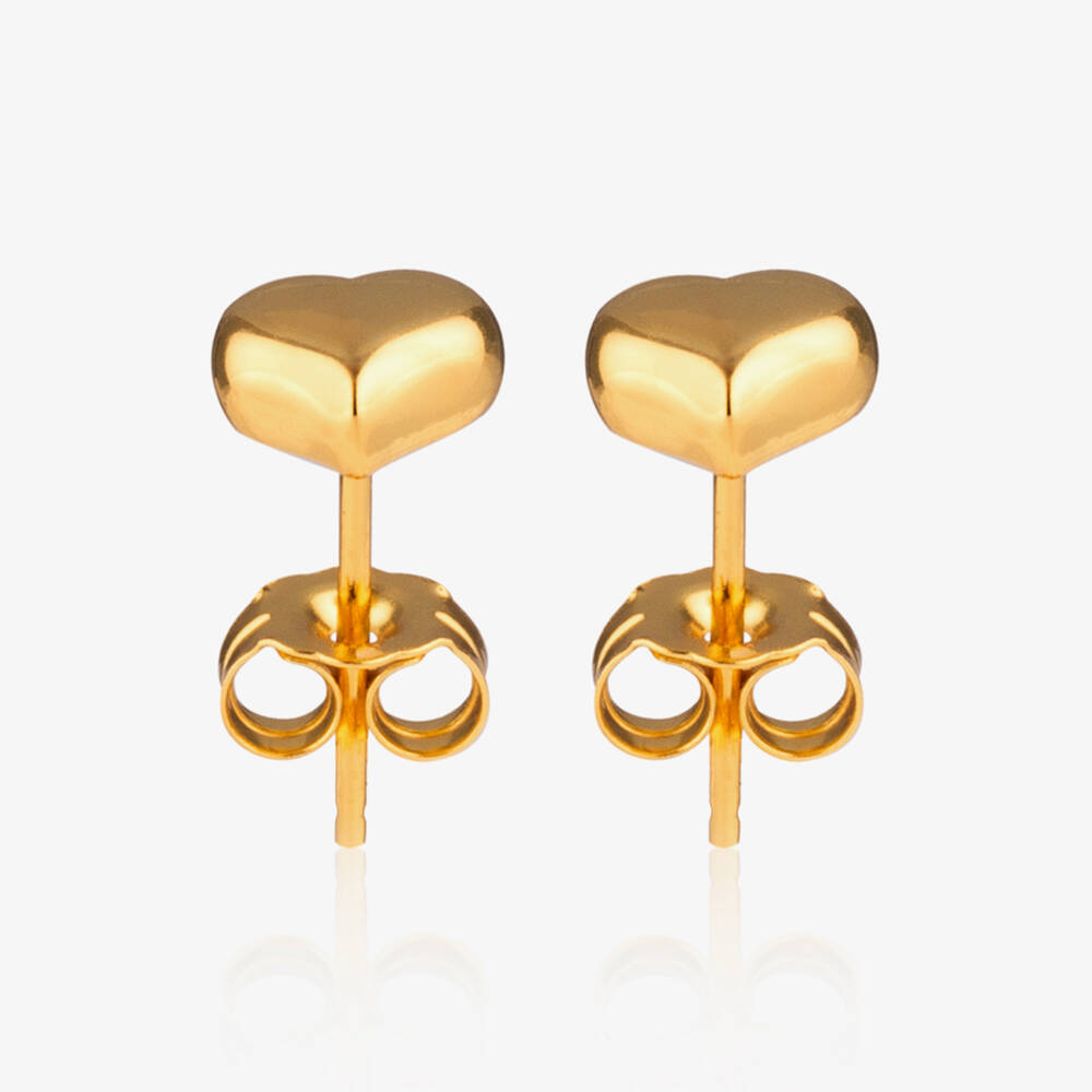 Little Star-Girls Heart of Gold Stud Earrings | Childrensalon Outlet