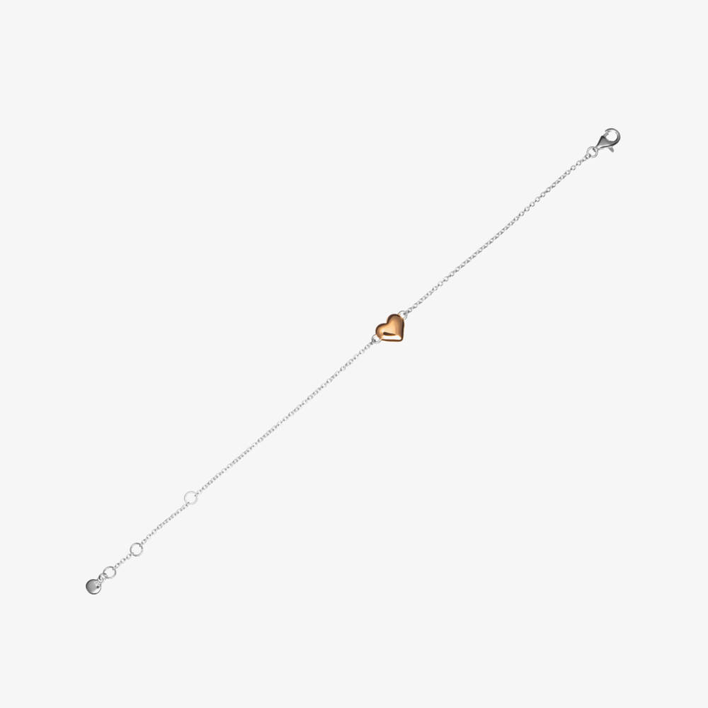 Little Star-Girls Silver Bracelet with Heart Charm | Childrensalon Outlet