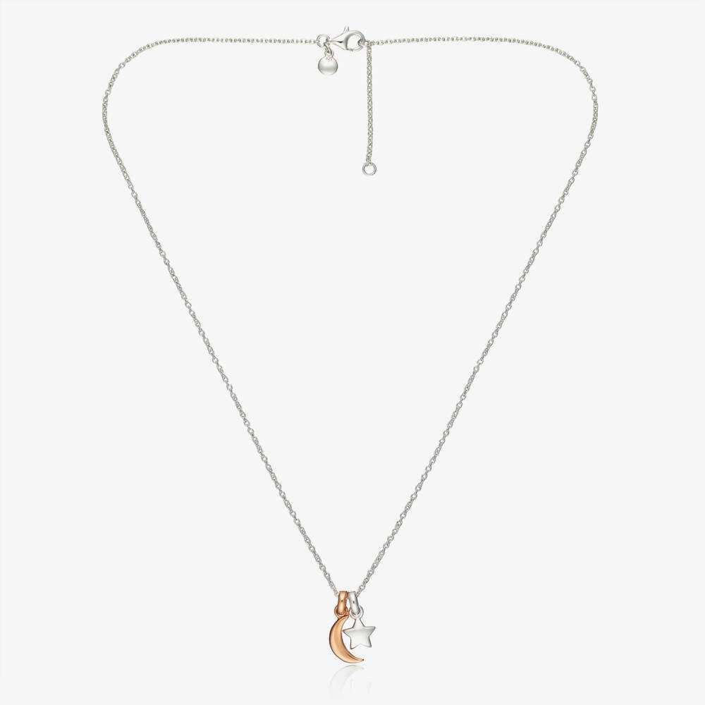 Little Star-Girls Silver Celestial Charm Necklace | Childrensalon Outlet