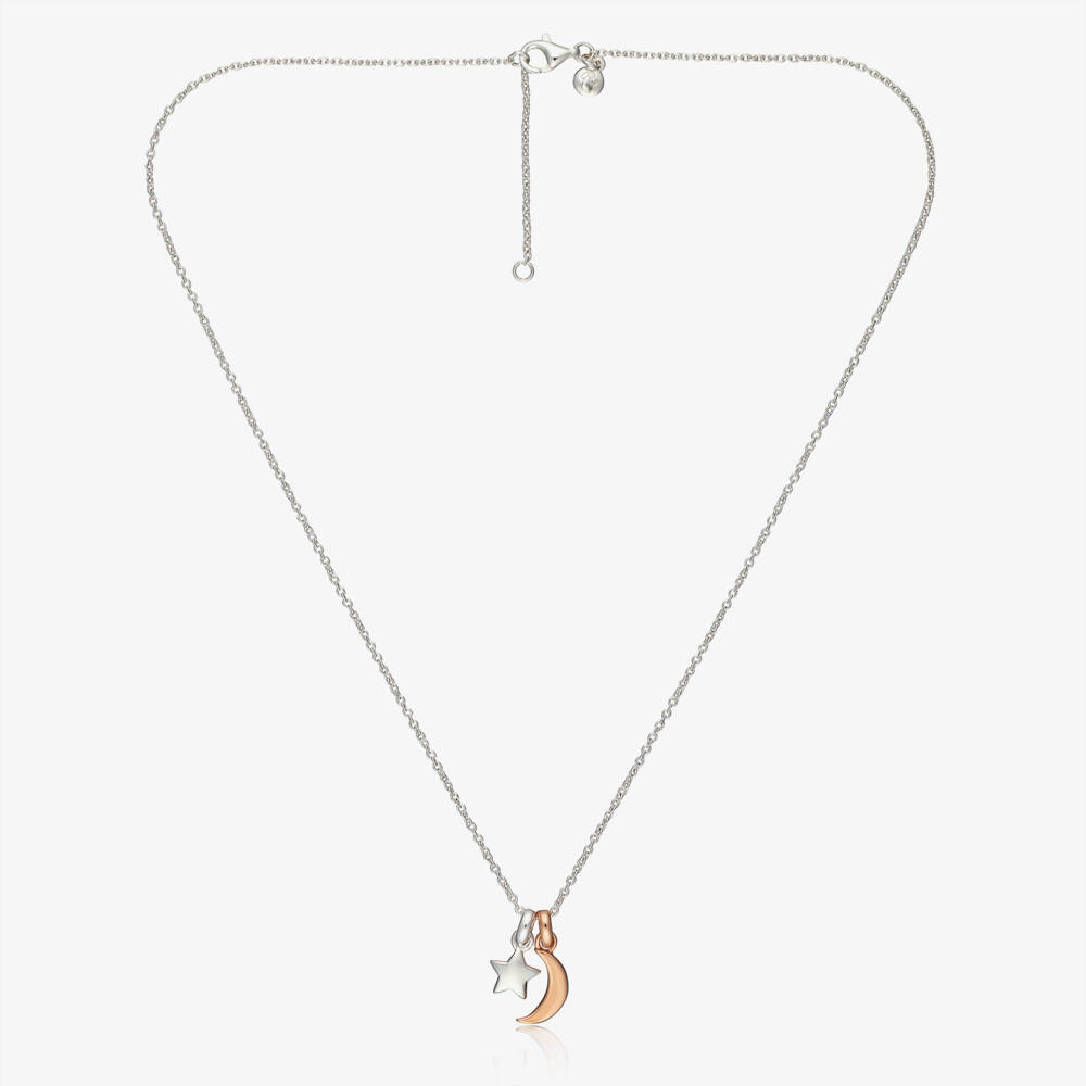 Little Star-Girls Silver Celestial Charm Necklace | Childrensalon Outlet