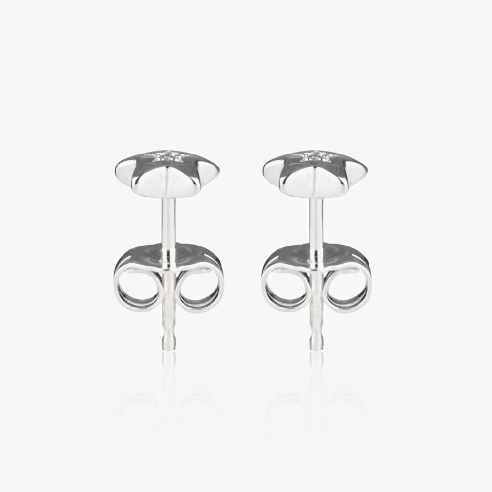 Little Star-Girls Silver Diamond Star Studs | Childrensalon Outlet