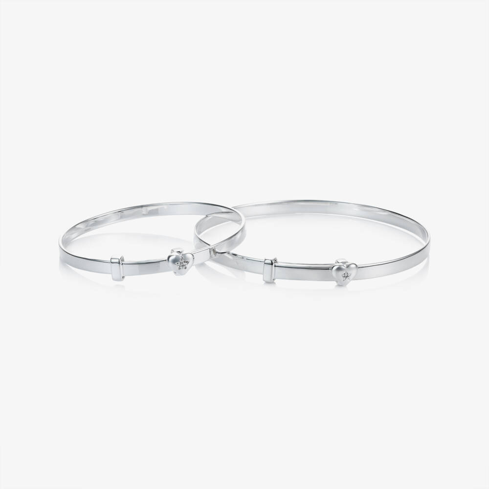 Little Star-Girls Silver Heart Charm Bracelet Set | Childrensalon Outlet