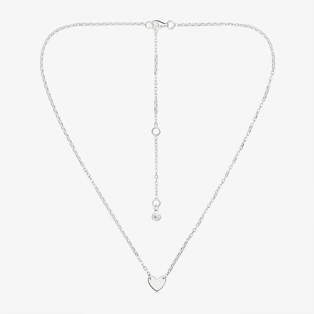 Little Star-Girls Silver Heart Charm Necklace | Childrensalon Outlet