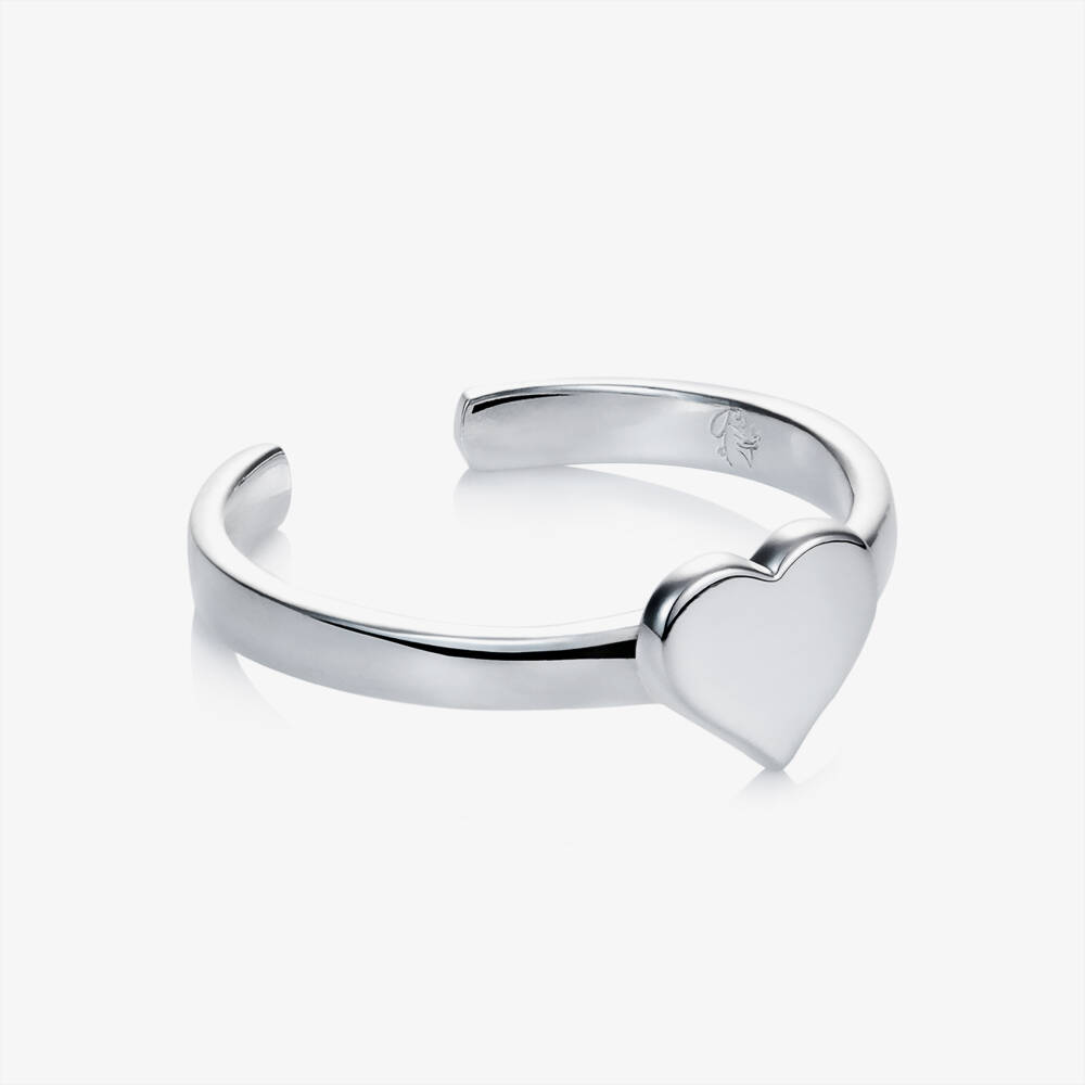 Little Star-Girls Silver Open Heart Ring | Childrensalon Outlet