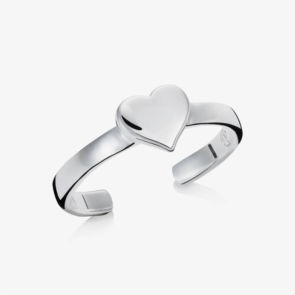 Little Star-Girls Silver Open Heart Ring | Childrensalon Outlet