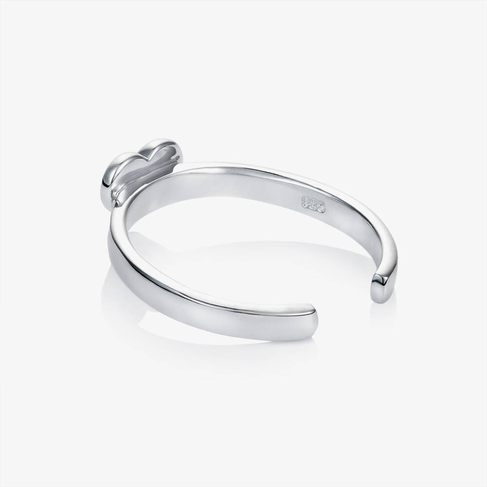 Little Star-Girls Silver Open Heart Ring | Childrensalon Outlet