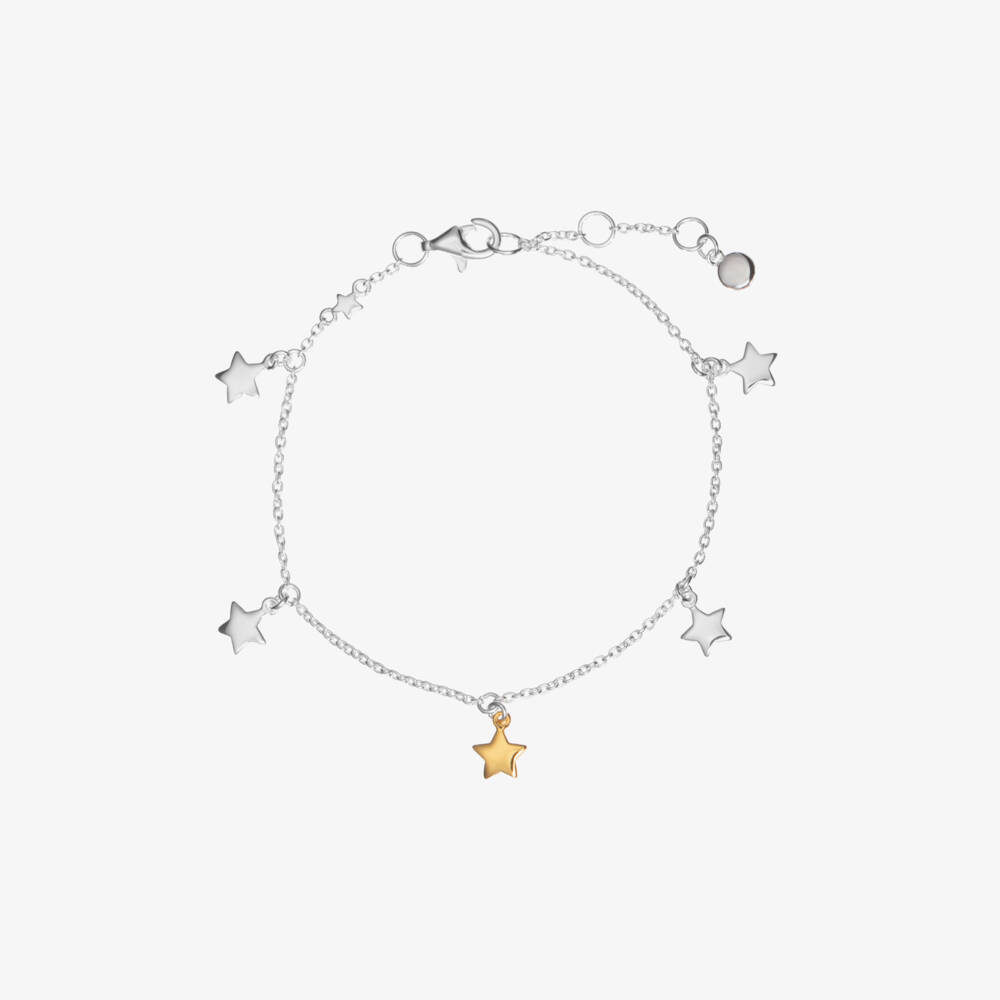 Little Star-Girls Silver Star Charm Bracelet | Childrensalon Outlet