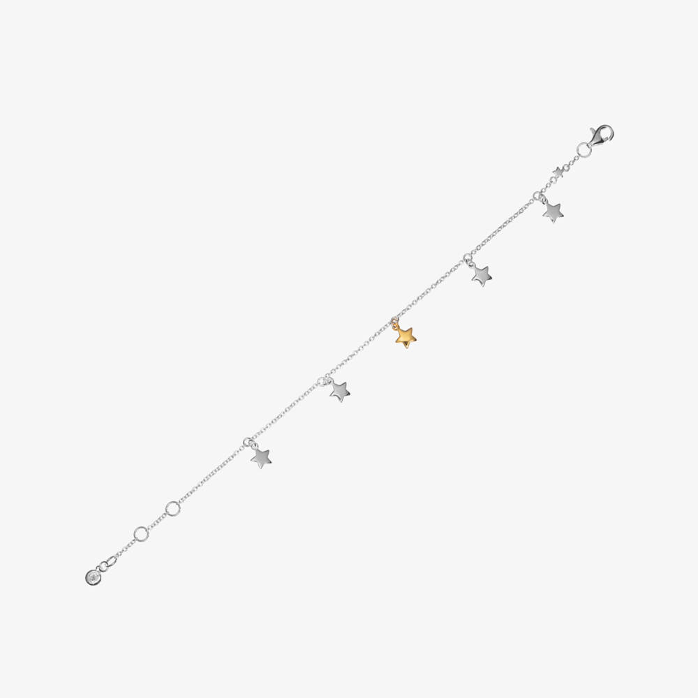 Little Star-Girls Silver Star Charm Bracelet | Childrensalon Outlet