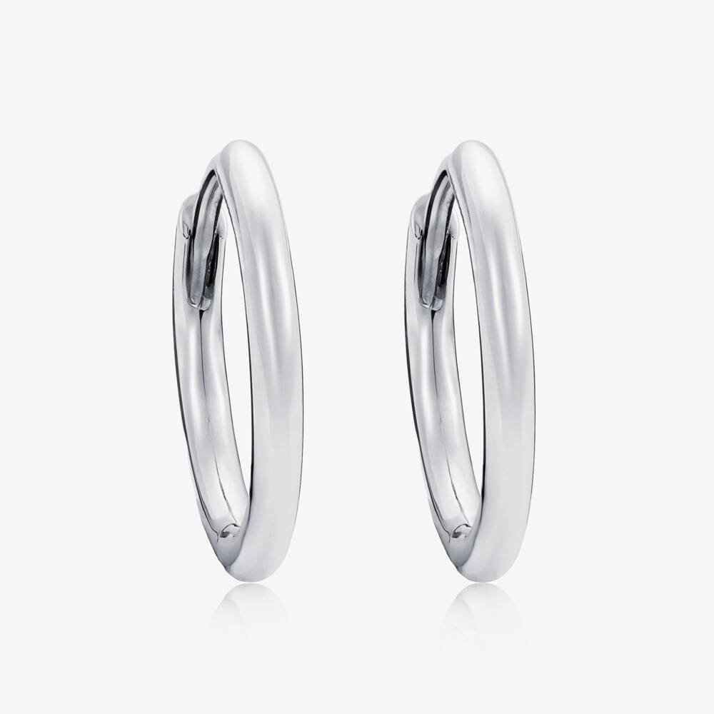 Little Star-Girls Sterling Silver Hoop Sleeper Earrings | Childrensalon Outlet