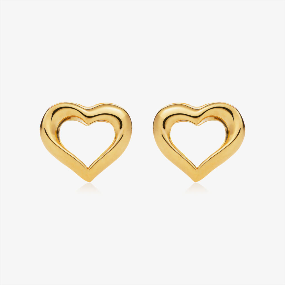 Little Star-Gold Plated Heart Earrings | Childrensalon Outlet