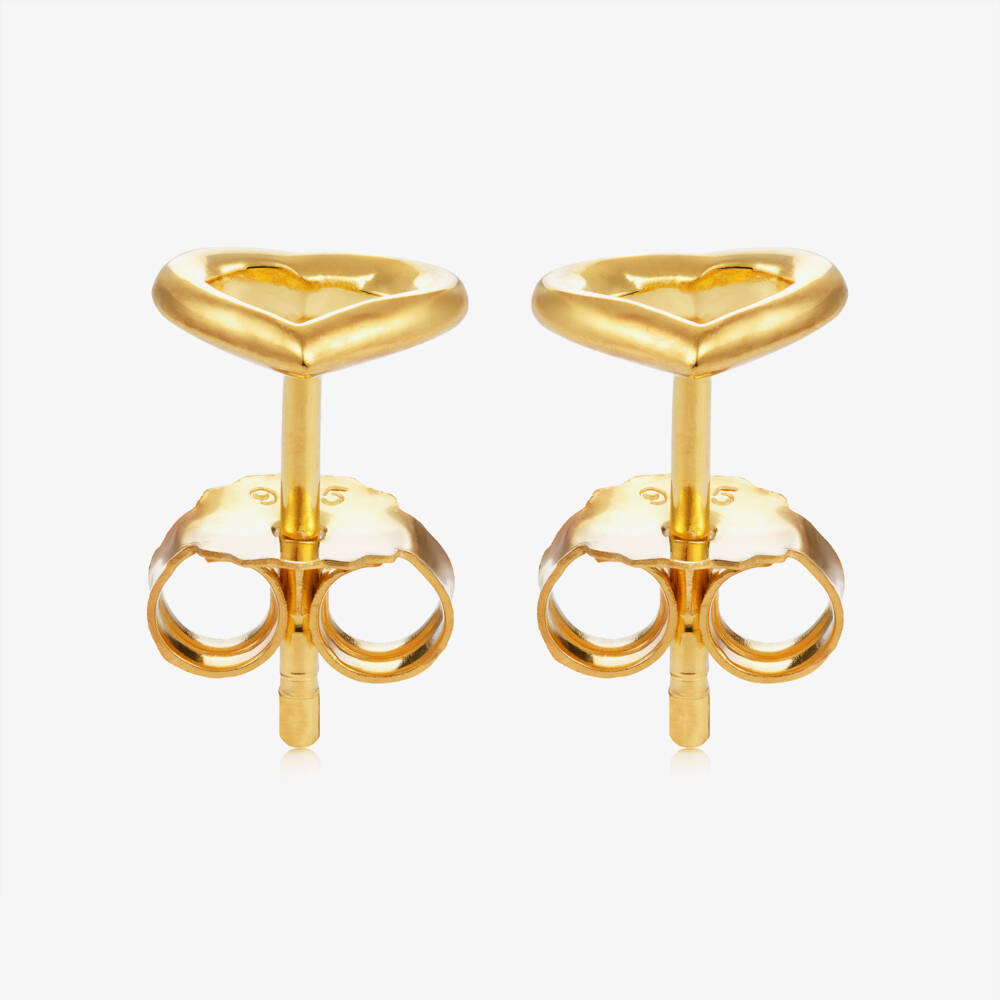 Little Star-Gold Plated Heart Earrings | Childrensalon Outlet