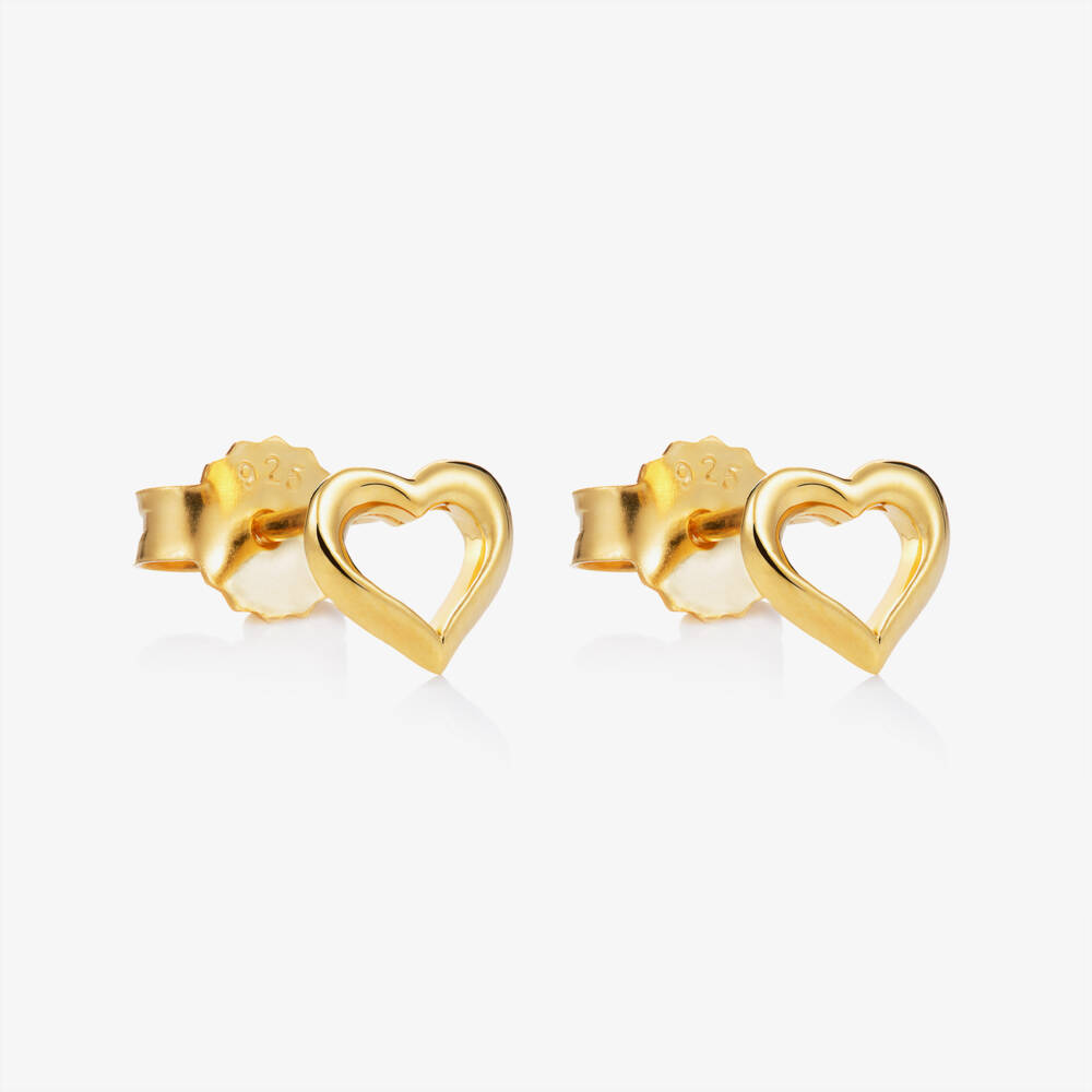 Little Star-Gold Plated Heart Earrings | Childrensalon Outlet