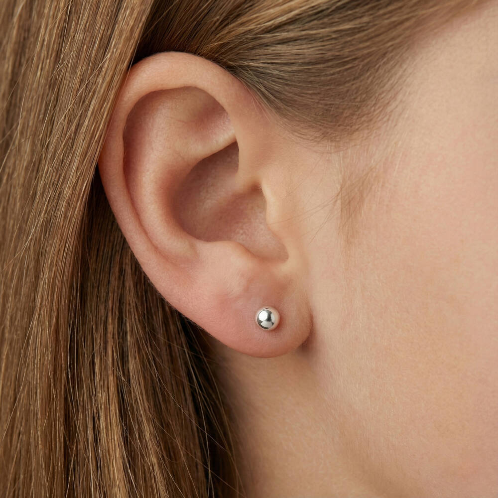 Little Star-Sterling Silver 4mm Ball Stud Earrings | Childrensalon Outlet