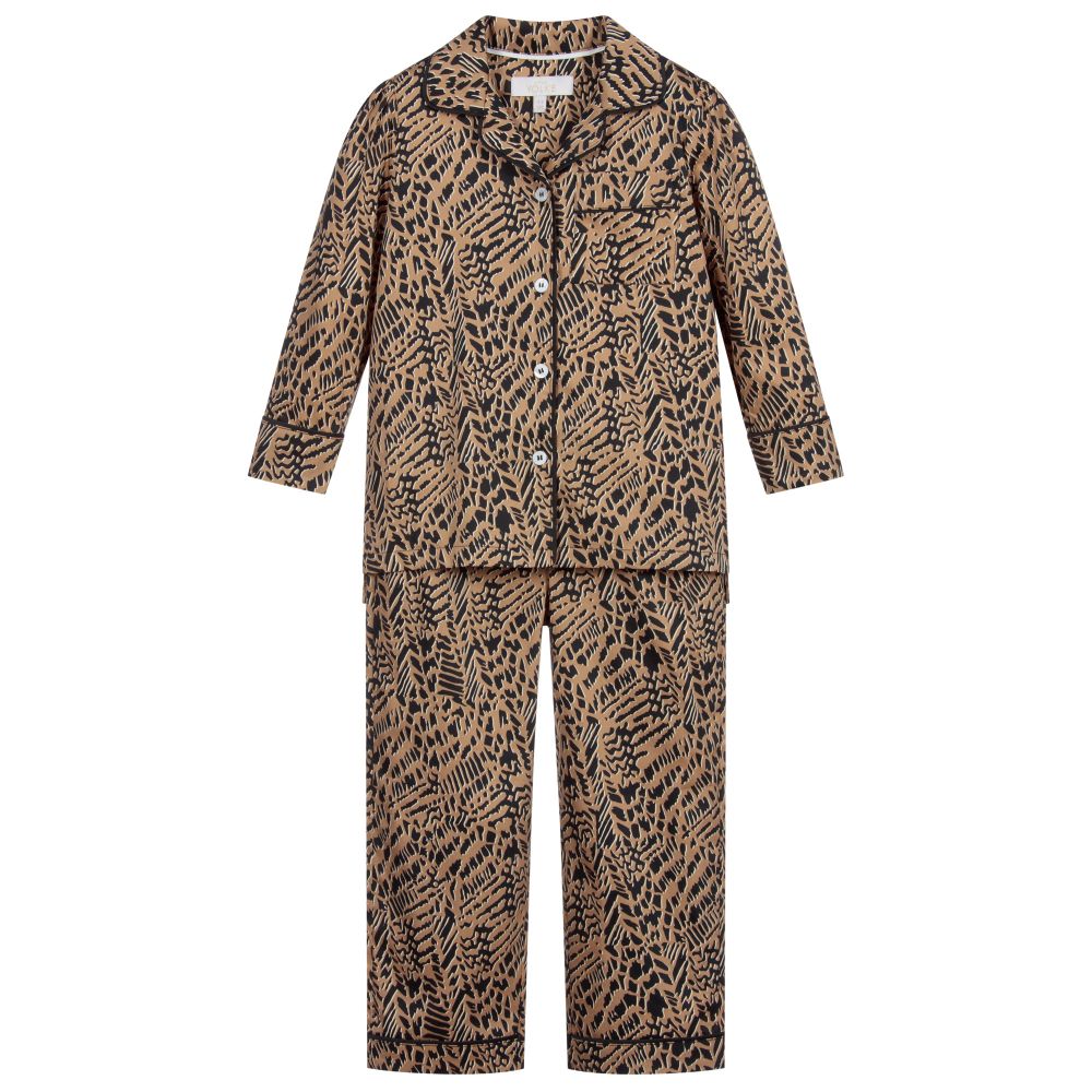 LiTTLE YOLKE - Beiger Pyjama Mit Animal-Print | Childrensalon