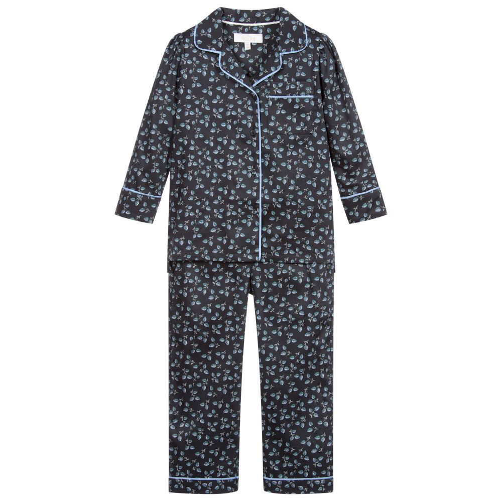 Black Blue Leaf Pyjamas
