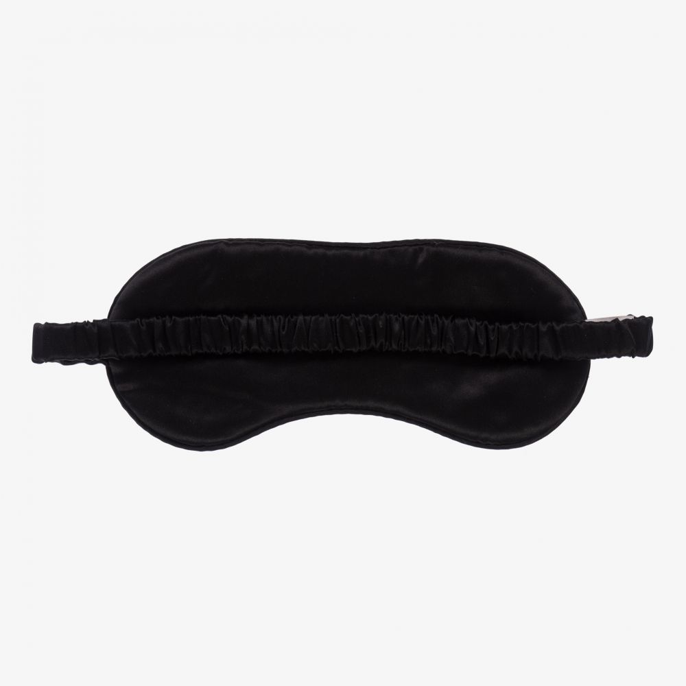 LiTTLE YOLKE-Black Floral Silk Eye Mask | Childrensalon Outlet