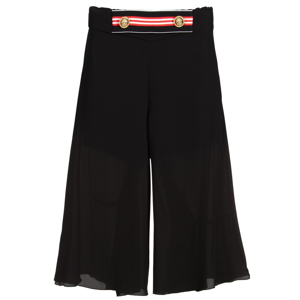 Loredana - Black Crêpe Chiffon Culottes | Childrensalon