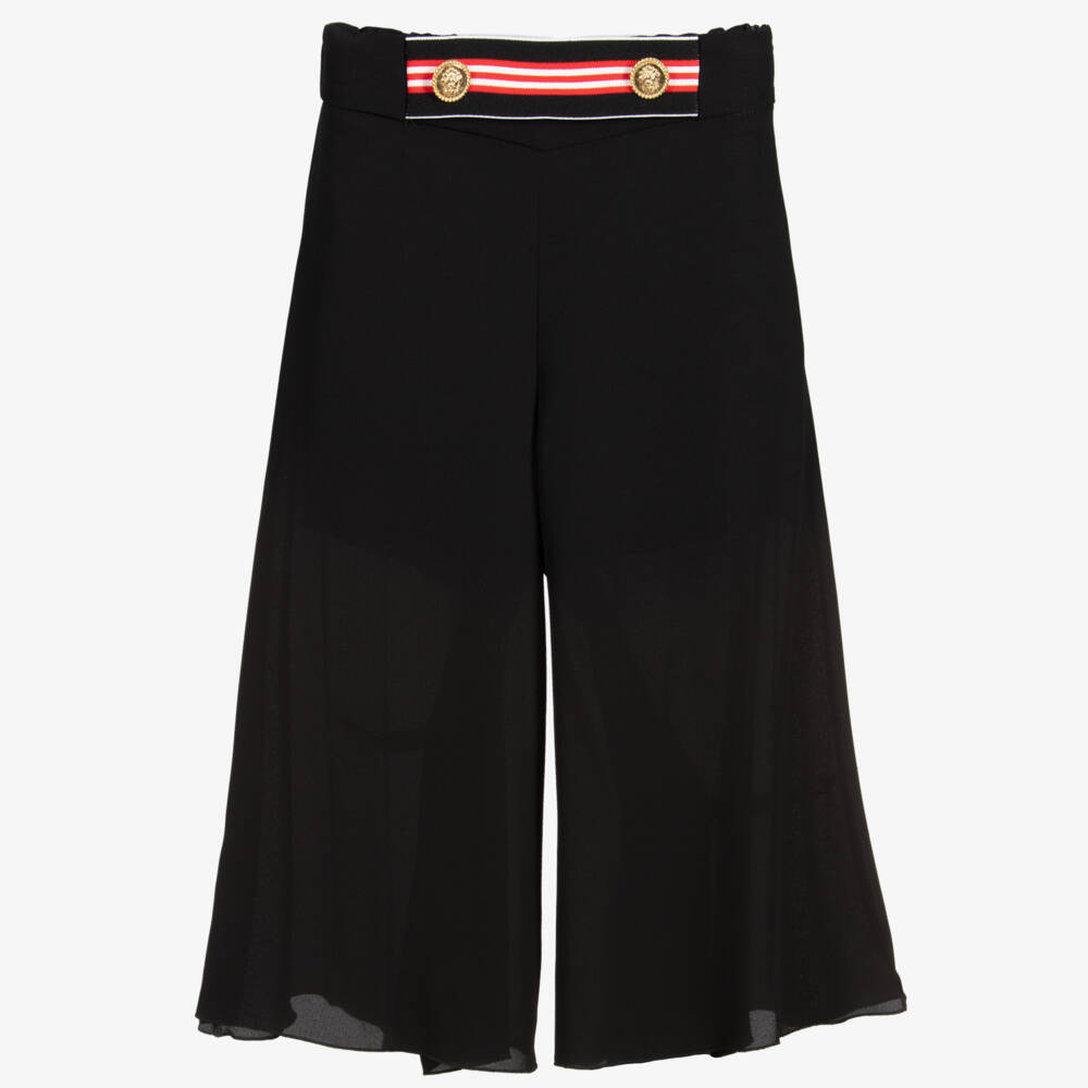 Loredana-Black Crêpe Chiffon Culottes | Childrensalon Outlet