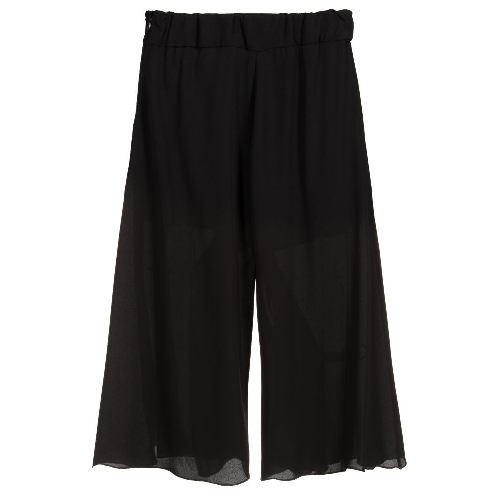 Loredana-Black Crêpe Chiffon Culottes | Childrensalon Outlet