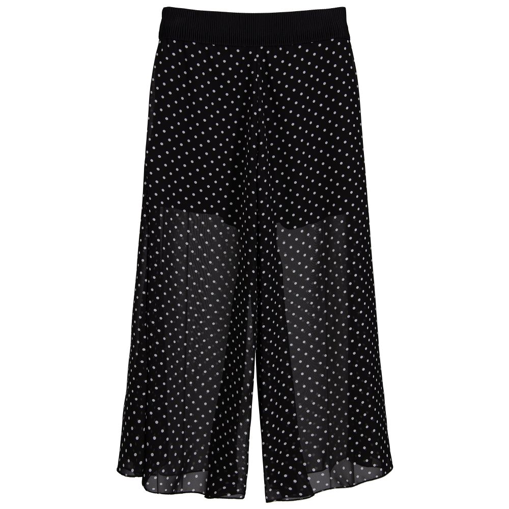 Loredana-Black Dotted Chiffon Culottes | Childrensalon Outlet