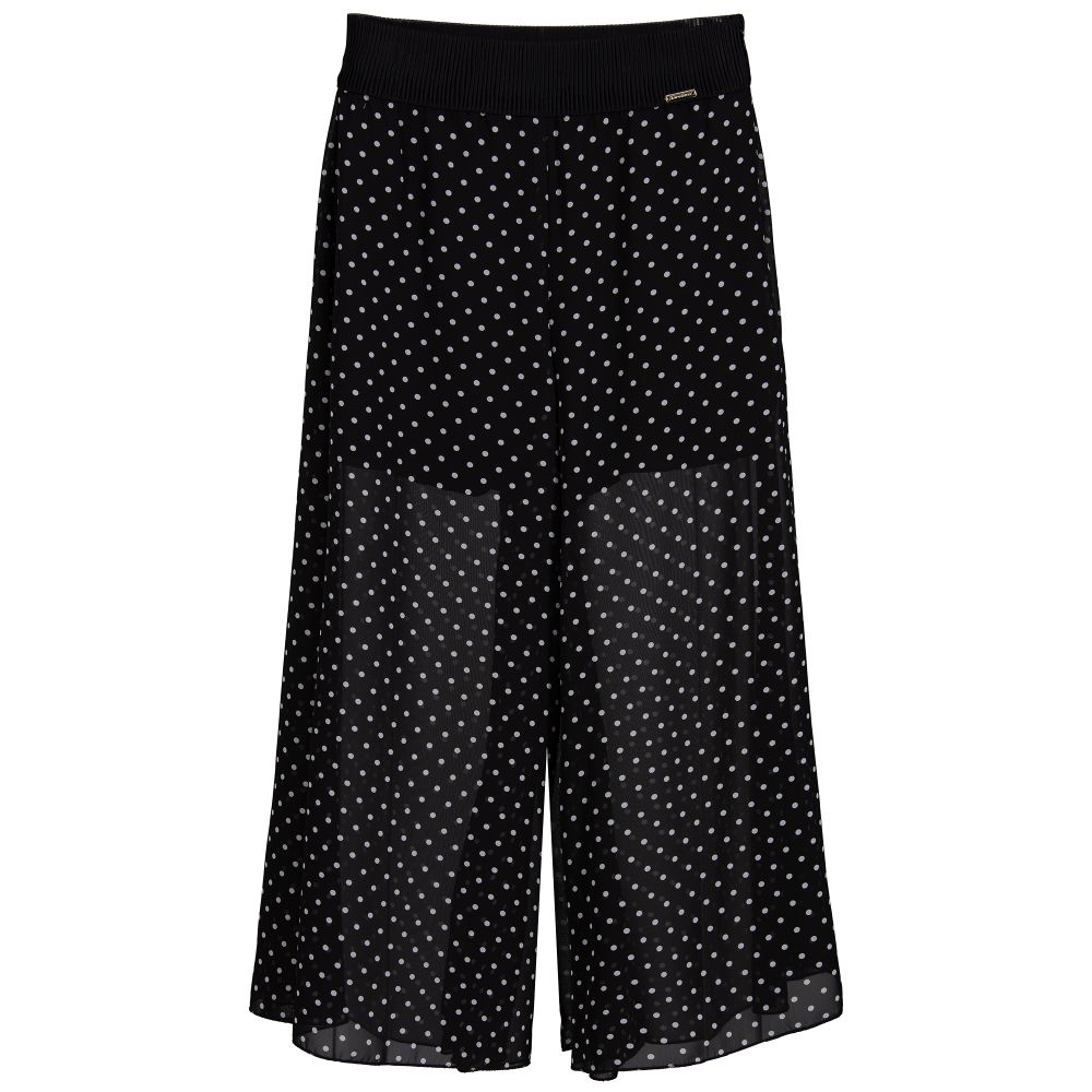 Loredana - Black Dotted Chiffon Culottes | Childrensalon