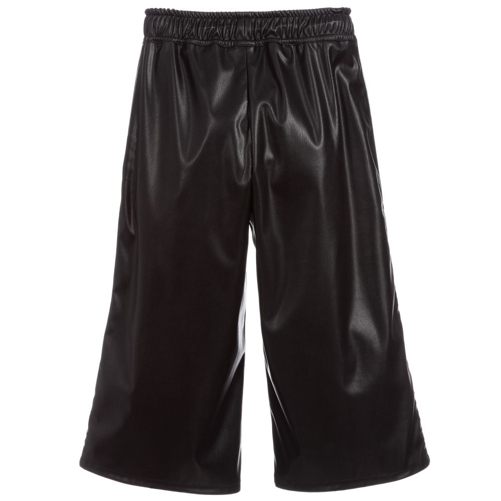 Loredana-Black Faux Leather Culottes | Childrensalon Outlet