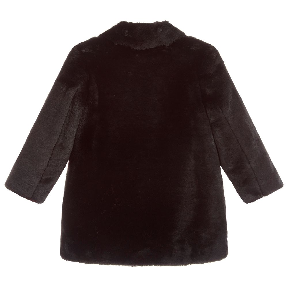 Loredana-Black & Red Faux Fur Coat | Childrensalon Outlet
