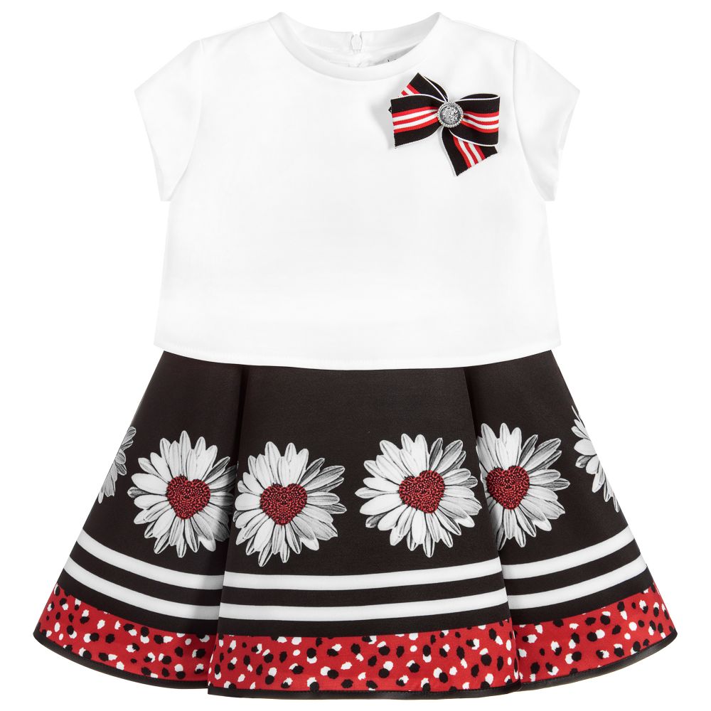 Loredana - Black & Red Neoprene Dress | Childrensalon