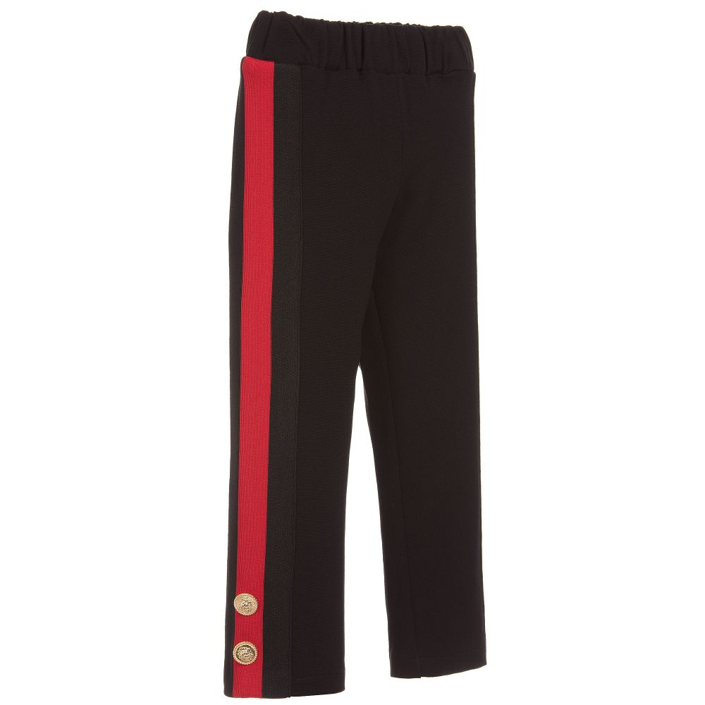 Loredana-Black & Red Trim Trousers | Childrensalon Outlet