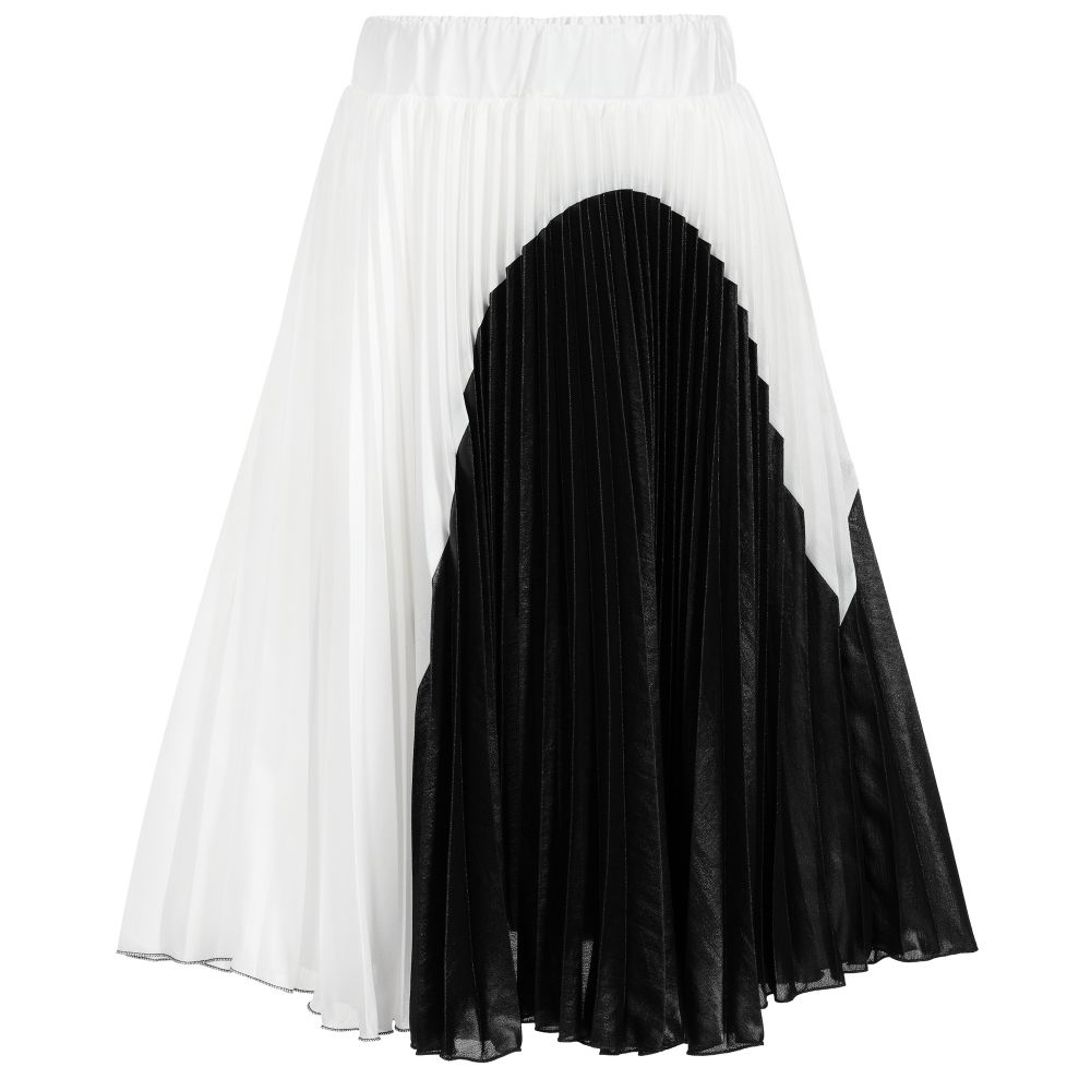 Loredana - Black & White Pleated Skirt | Childrensalon