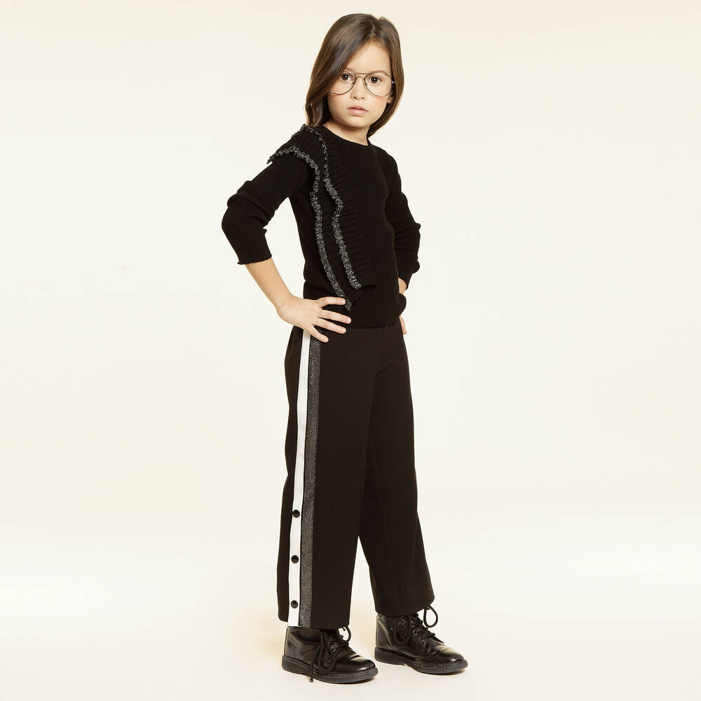 Loredana-Girls Black Crêpe Trousers | Childrensalon Outlet