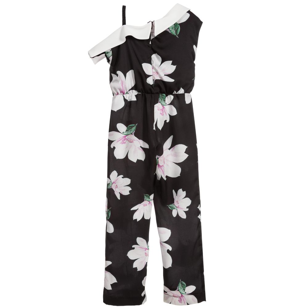 Loredana-Girls Black Floral Jumpsuit | Childrensalon Outlet