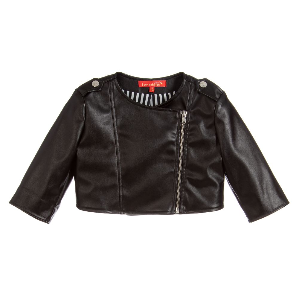 Loredana - Girls Faux Leather Jacket | Childrensalon