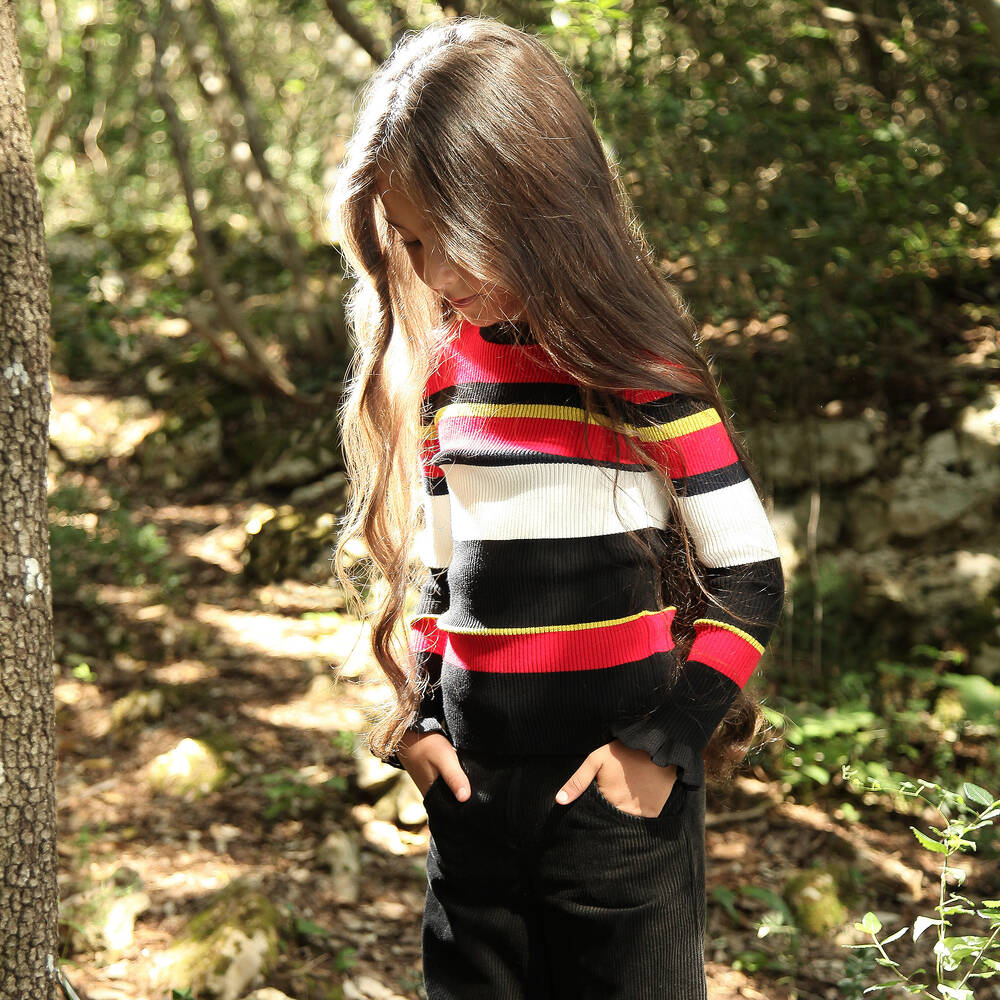 Loredana-Girls Striped Viscose Sweater | Childrensalon Outlet