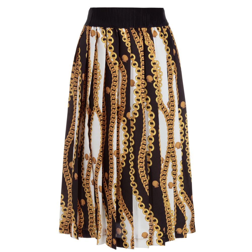 Loredana - Gold & Black Pleated Skirt | Childrensalon