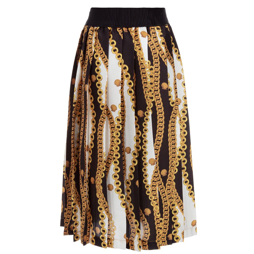 Loredana-Gold & Black Pleated Skirt | Childrensalon Outlet