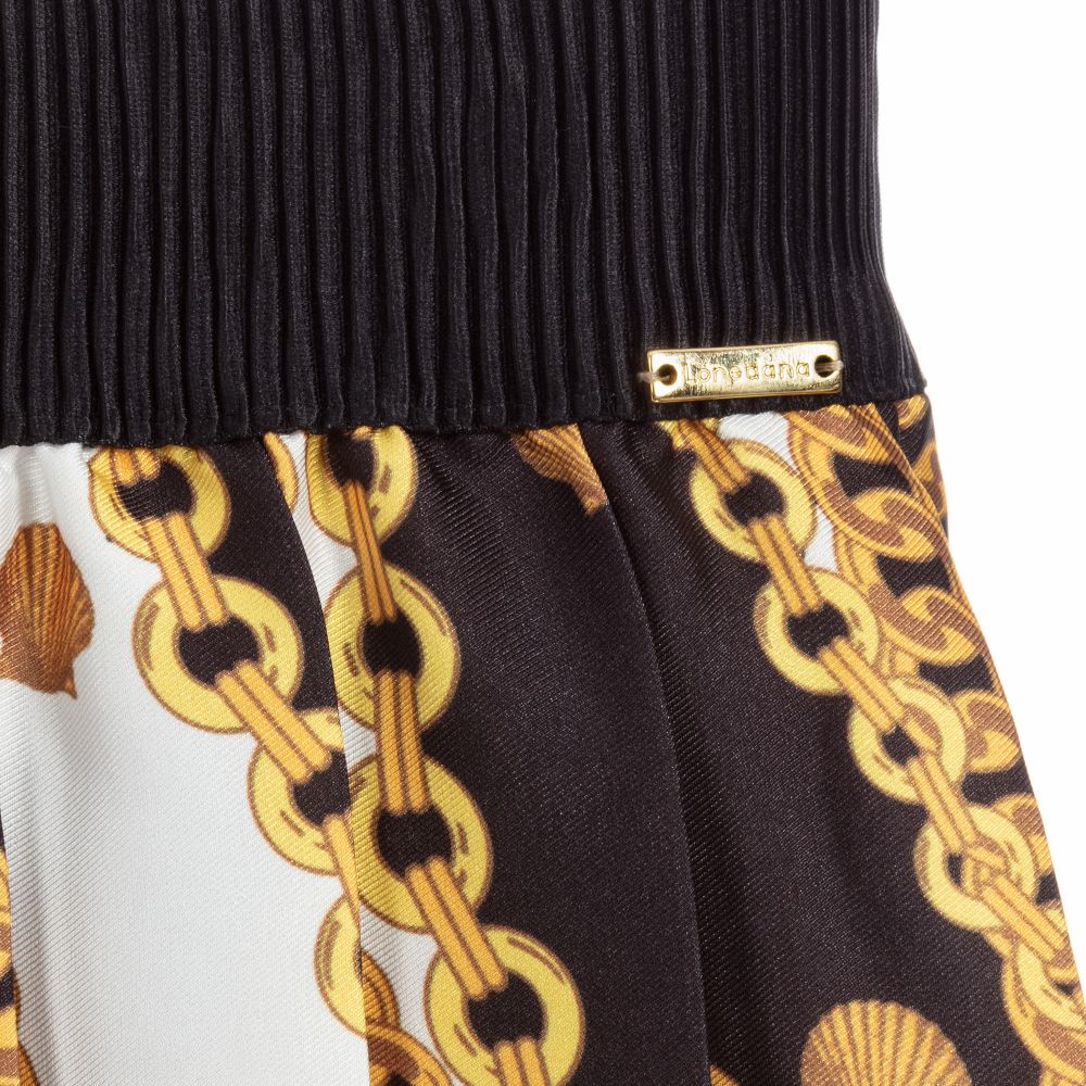Loredana-Gold & Black Pleated Skirt | Childrensalon Outlet