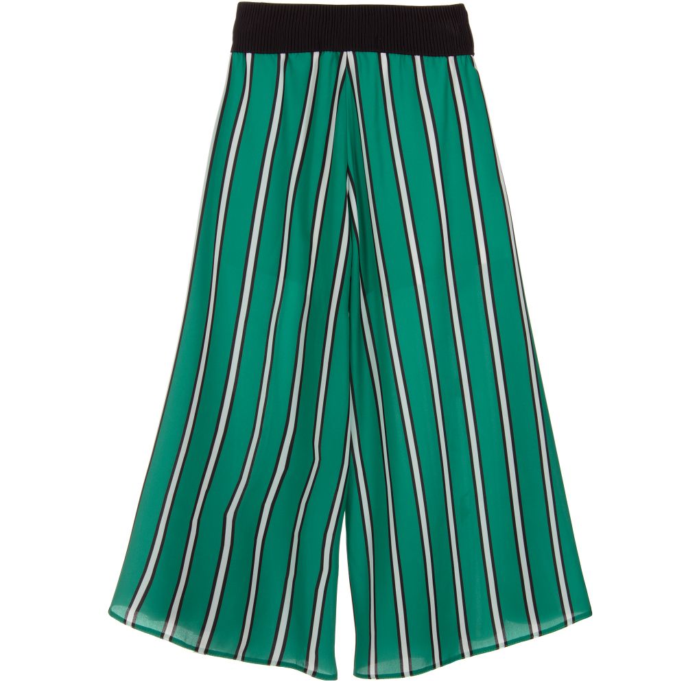 Loredana-Green Silky Striped Culottes | Childrensalon Outlet